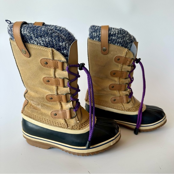 SOREL JOAN OF ARCTIC KNIT WINTER SNOW BOOTS NY2413 Girls SIZE 2/EU33